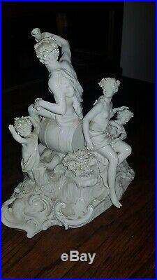 Large Antique Kpm Berlin Porcelain Group Figurine