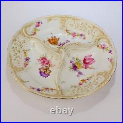 Large KPM Berlin Porcelain Polychrome Reliefzierat Divided Dish or Plate PC