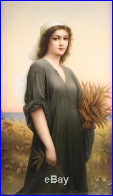Large KPM Porcelain Portrait Plaque of Ruth after Landelle's, 19th Century