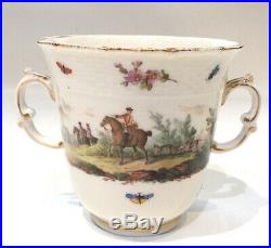 Late 18th c. Antique KPM Berlin Porcelain Chocolate Cup & Trembleuse Saucer
