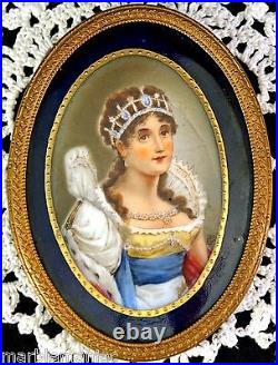 Lovely Old Oval Porcelain Portrait Plaque Josephine wife of Napoleon KPM Quality