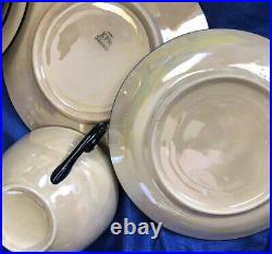 Lusterware Tea Set For 8(28pc) KPM Selesia c1904-27, RS Germany c1920-44 Antique