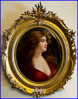 Magnificent Rare Monumental 19thC KPM Plaque Reflection Wagner/Asti-22 Frame