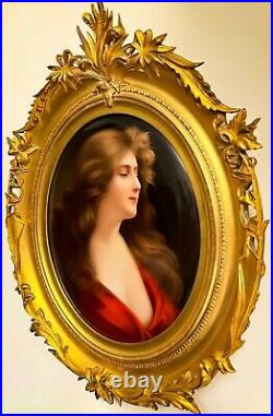 Magnificent Rare Monumental 19thC KPM Plaque Reflection Wagner/Asti-22 Frame