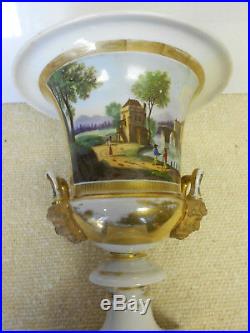 Meissen KPM Antique Neoclassical Style Porcelain Vase Hand Painted Bacchus Faces