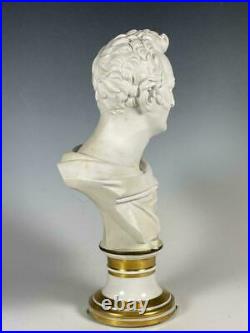 Mid 19th Century Classica Parian Bust of Gentleman on Berlin Porcelain KPM Base