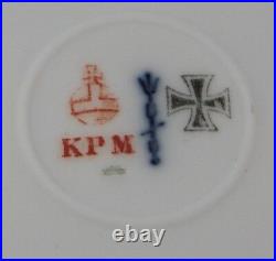 Nice KPM Berlin WWI Porcelain Puce, Green & Grey Floral Plate Porzellan Teller