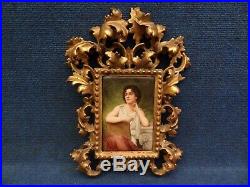 POETRY GERMAN PORCELAIN PLAQUE SIGNED WAGNER, KPM STYLE 19th Century