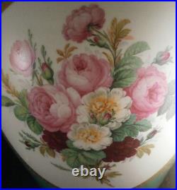 Pair Antique 19thC KPM Berlin Porcelain Floral Urn s Vase s Porzellan Vasen