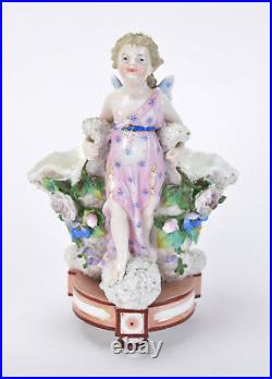 Pair Antique KPM Kister Scheibe-Alsbach Meissen Porcelain Angel Cherub Vases