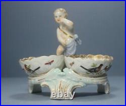 Pair of Antique KPM Berlin Porcelain Figural Salt stands with Putti