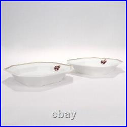 Pair of Antique KPM Royal Berlin Armorial Octagonal Porcelain Bowls or Plates