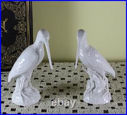 Pair of Hand Crafted Snipes, Left & Right, White Glazed Porcelain by KPM