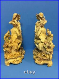 Pair of Mantel Porcelain Man Lady Proposal Engagement Dresden Figurines KPM VGC