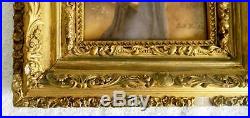 Porcelain antique KPM style plaque of Ruth in gilt frame signed ca 1893