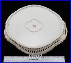 Pristine Antique German KPM Hand Painted & Gilded Porcelain Pierced Rim Basket