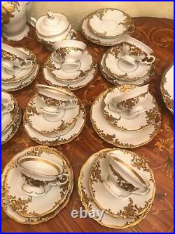 RARE! 10 pers. Porcelain Gold Plated set KPM bavaria & Wawel Coffee Full Set