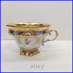 Rare Antique KPM Berlin HP Gold & Floral Beautiful Tea Cup Only Circa 1847s