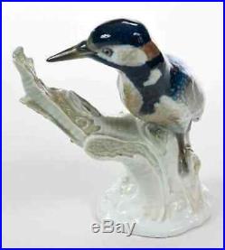 Rare Antique KPM Berlin Porcelain Bird Woodpecker Model Figurine