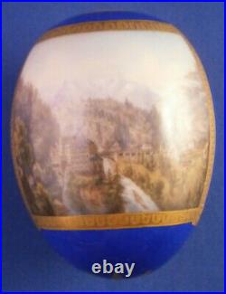 Rare Antique KPM Berlin Porcelain Scenic Scent Egg Bottle Porzellan Perfuem Ei