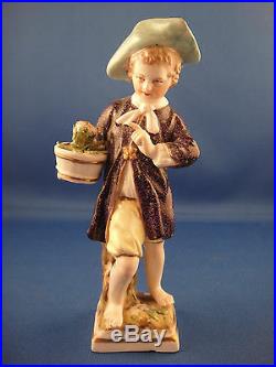 Rare Antique KPM Royal Berlin Boy With Flower Pot Figurine 18th Century Germany