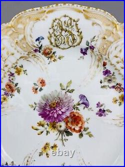 Rare KPM Berlin Hand Painted Flowers Royal Antique Plate SALE#3