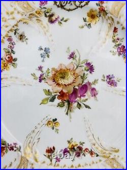Rare KPM Berlin Hand Painted Flowers Royal Antique Plate SALE#4