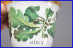 Rare KPM Berlin Hand Painted Green Oak Leaves & Acorns Chocolate Cup C. 1820