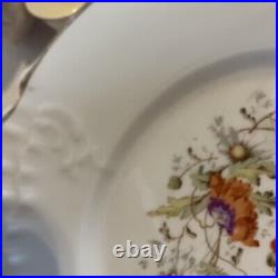 Rare Kpm Meissen Floral Poppies Daisies Scalloped Cabinet Plate #478/1 7.5 Wh2