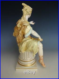 Rare Pair Antique KPM Berlin Roman Soldier And Lady Warrior Porcelain Figurine