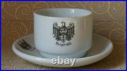 Rare tea pair cup saucer Blutgericht Konigsberg Germany porcelain KPM 1900