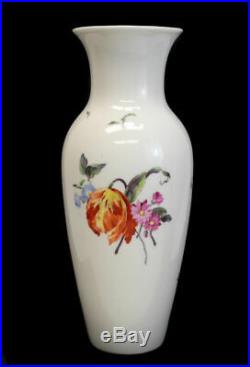 Royal Berlin KPM Large Hand Painted Porcelain Vase, circa 1900. Vibrant Florals