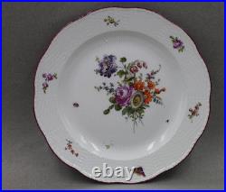 Royal Berlin Porcelain Antique Hand Painted Set/6 Dinner Plates Flowers Insects