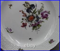 Royal Berlin Porcelain Antique Hand Painted Set/6 Dinner Plates Flowers Insects