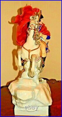SCHEIBE ALSBACH Original KPM Porcelain Napoleon Statue Horse Figurine Sculpture