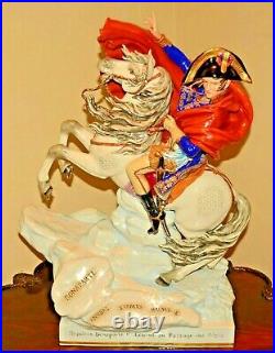 Scheibe Alsbach Original KPM Antique Porcelain Napoleon Horse Sculpture Statue