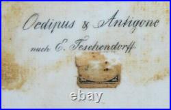 Signed KPM Hand-Painted Porcelain Plaque Oedipus & Antigone c. 1890 antique