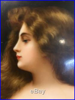 Signed Wagner KPM porcelain portrait plaque Auburn hair model