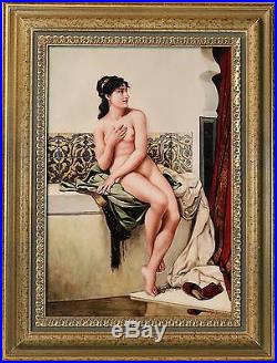 Stunning1800 Original Stamped KPM Enamel Painting Porcelain Plaque with Nude Lady