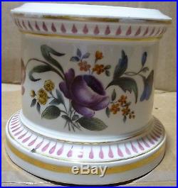 Tea kettle pot with base floral design berlin kpm german porcelain bronze