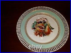 Very Good Antique KPM Porcelain Reticulated Plate Hand Painted w Fruit