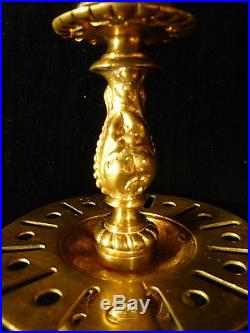 Victorian Brass & Kpm Signed Porcelain Knife Holder Circa 1875