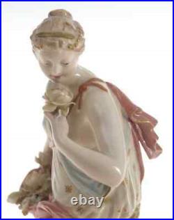 Vintage Antique Germany Original Gilt Porcelain Girl figure KPM factory Marked
