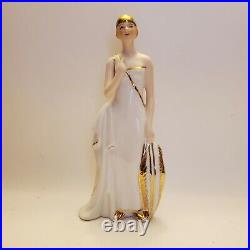 Vintage KPM Flapper Woman Porcelain Figurine With Stunning Gold Trim Large