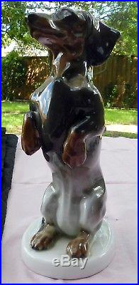 Vtg. Kpm Scepter & Other Marks German Begging Dachshund Dog Figurine Gorgeous