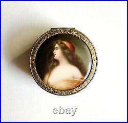 Wagner Gypsy Painted Porcelain Plaque Box, Likely KPM or Hutschenreuther AS IS