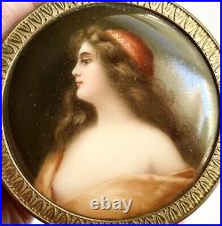 Wagner Gypsy Painted Porcelain Plaque Box, Likely KPM or Hutschenreuther AS IS